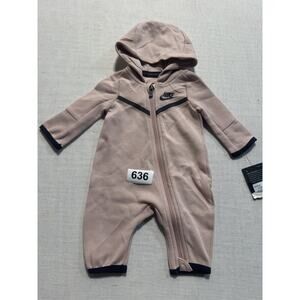 Nike Sportswear Baby Tech Fleece Full-Zip Coverall Pink Brand New with tags